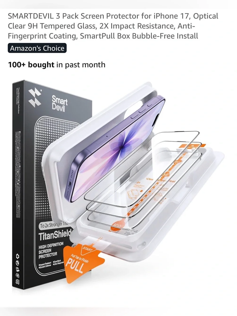 3Pack Screen Protector For I phone 17 optical clear 9H tempered Glass